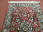 2.5' X 4' Vintage Handmade Fine Indo Kashmir Silk Red Rug Nice - Jewel Rugs