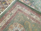 10' X 14' Handmade Indian Wool Rug Carpet Tea Washed Nice Green Gold - Jewel Rugs