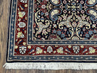 Turkish Silk Rug 3x4, Vintage Silk Carpet, Repeated Boteh Paisely Floral, Black Red Blue Fine Small Silk Rug 3 x 4 Hand Knotted Oriental Rug - Jewel Rugs