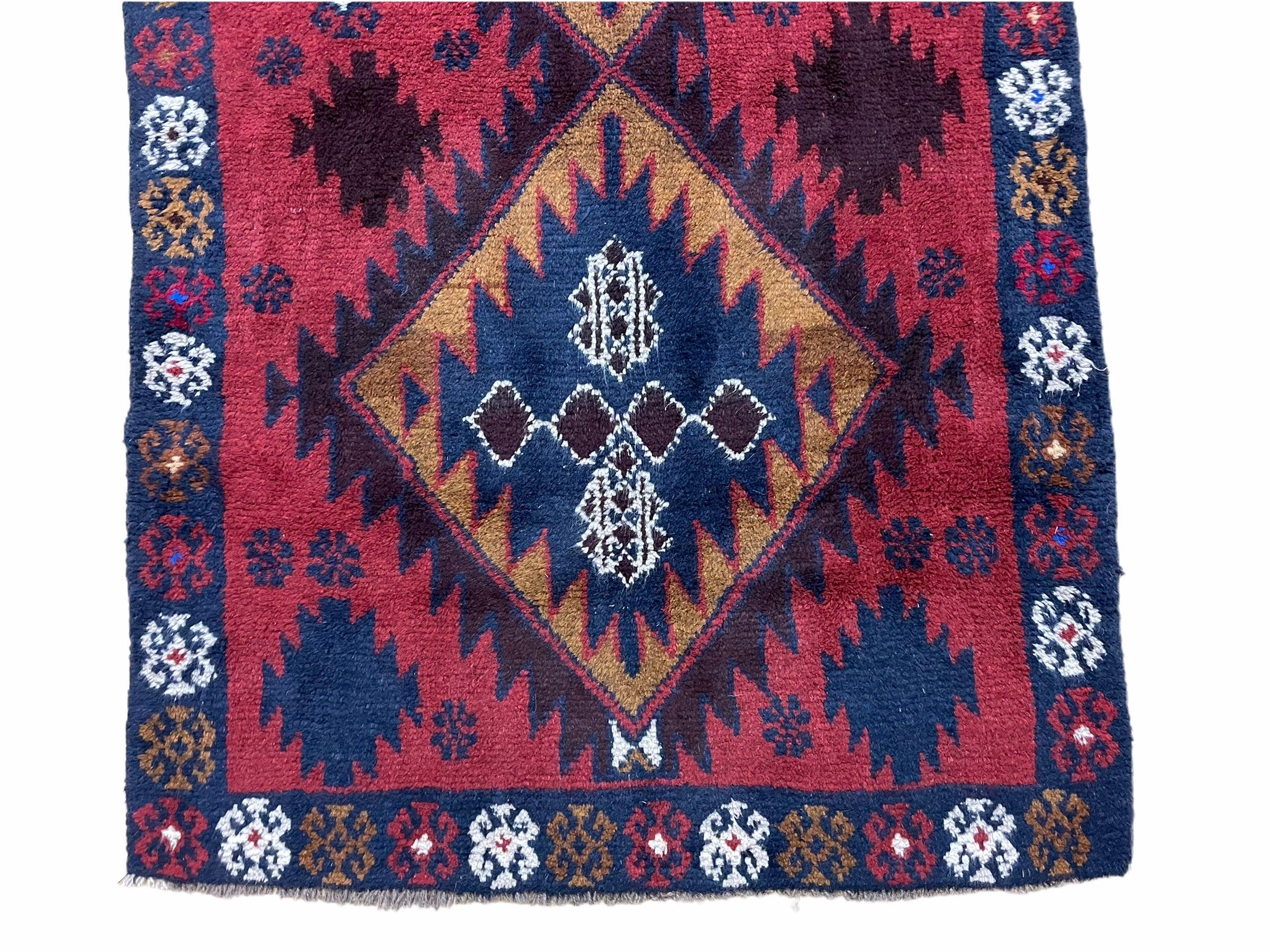 3 X 5 Vintage Handmade Tribal Wool Rug Baluchi Rug Afghan Balouch Rug Red Nice - Jewel Rugs