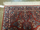 2' 10" X 5' American Made Karastan Red Sarouk Pattern # 785 Wool Rug Nice - Jewel Rugs