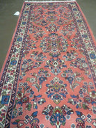 2' 11" X 12' 7" Vintage Indian Floral Handmade Wool Runner Rug Red Nice - Jewel Rugs