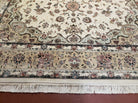 8x10 Oriental Carpet - Persian Design Rug - Wool Hand Knotted Area Rug with Silk Rug - Very Fine Beige Floral Rug - Elegant Dining Room Rug - Jewel Rugs