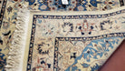 4x6 Ivory and Blue Chinese Rug Persian Design Hand-Knotted Oriental Carpet Wool Vintage Area Rug Central Medallion Entryway Rug Foyer Rug - Jewel Rugs