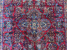 Stunning Persian Sarouk Rug 9 x 16, Antique 1920s Oversized Persian Carpet 9 x 16 ft, Palace Sized Handmade Wool Rug with Signature Red Blue Floral - Jewel Rugs