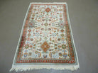 3' X 5' Vintage Handmade Romanian Floral Wool Rug Carpet Beige/ Ivory Nice - Jewel Rugs