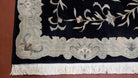 6x9 Vintage Black Gray Chinese Rug 120 Lines Wool Carpet Floral Design Hand-Knotted Soft Pile Entryway Rug Foyer Rug Nice - Jewel Rugs