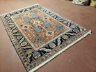 4' X 6' Handmade Turkish Wool Rug Decorative Rust Red Blue - Jewel Rugs