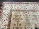 Vintage Turkish Rug 9x12, Indian Agra Design, 9 x 12 Wool Area Rug, Beige Tan, Hand-Knotted, Living Room Rug, Floral Oriental Carpet, Nice - Jewel Rugs