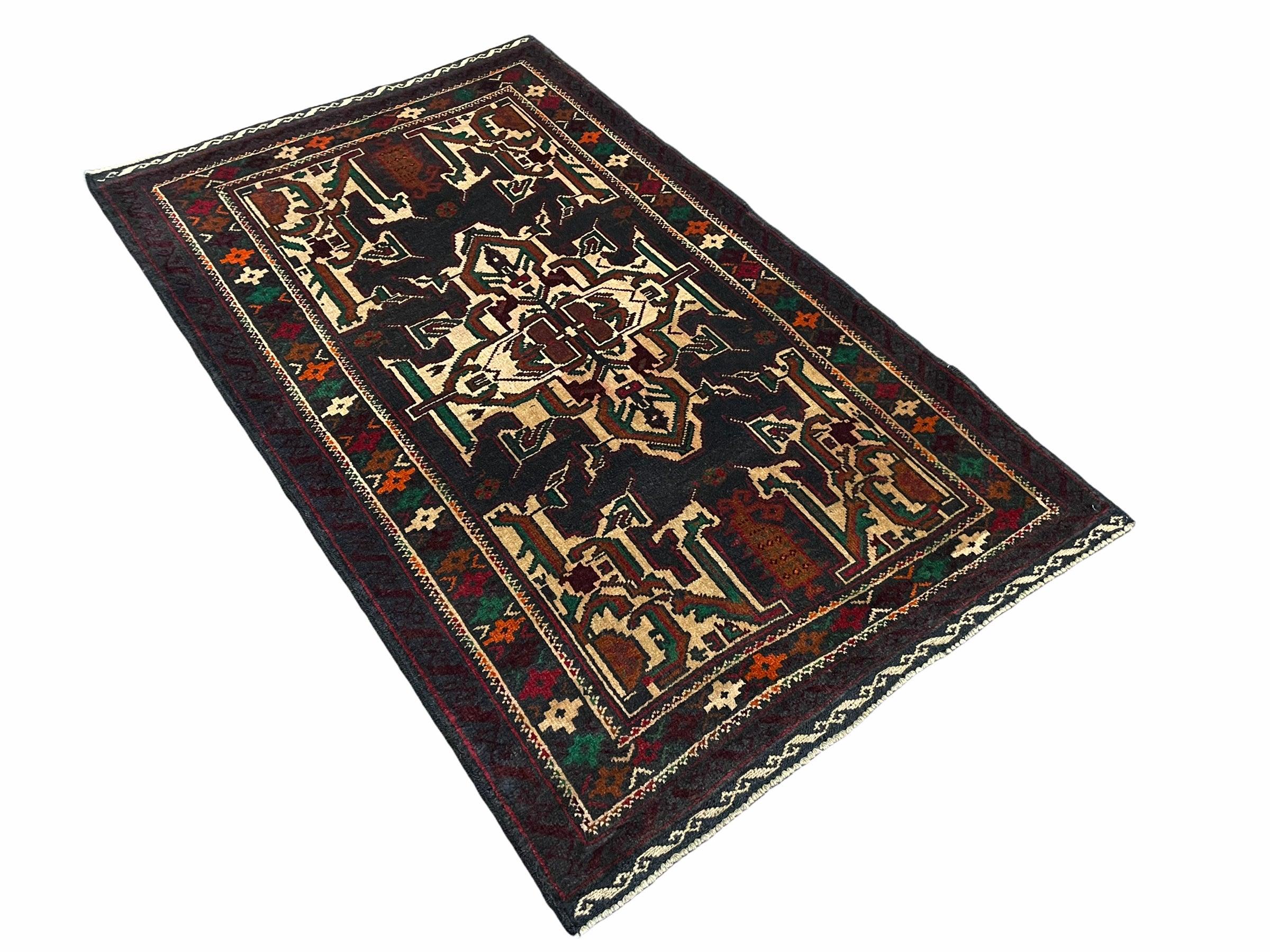 3x5 New Vintage Handmade Hand-Knotted Wool Rug Tribal Turkoman Balouch Boho Rug - Jewel Rugs