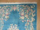 3' X 5' Vintage Handmade Art Deco Chinese Wool Rug Nice Sky Blue - Jewel Rugs