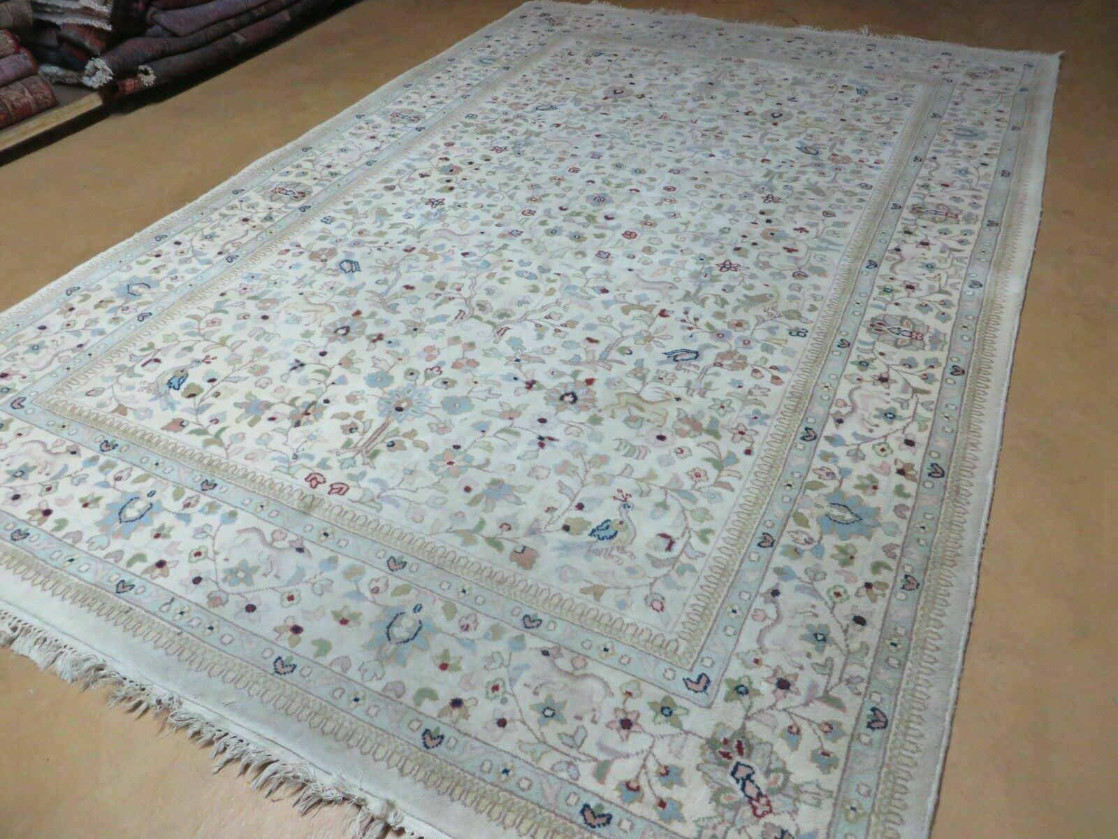 6' X 9' Vintage Handmade Indian Wool Rug Hunting Birds Deer Nice - Jewel Rugs