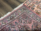 Persian Runner Rug 2.9 x 13.6, Semi Antique Vintage Persian Sarouk Hallway Rug, Wool Oriental Runner, Salmon and Cream, Floral Allover Hand Knotted - Jewel Rugs