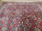 Vintage Karastan Rug Sarouk #785, Karastan 8.8 x 12 ft, Discontinued Karastan Rugs, Original 700 Series, Red Karastan Wool Carpet, Area Rug - Jewel Rugs