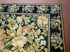 6' X 9' Vintage Handmade English Design Needlepoint Wool Rug Flat Weave Nice - Jewel Rugs