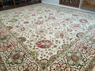 12' X 15' One-of-a-Kind Indian Hand-Knotted Wool Rug Hand Made Floral Ivory Nice - Jewel Rugs