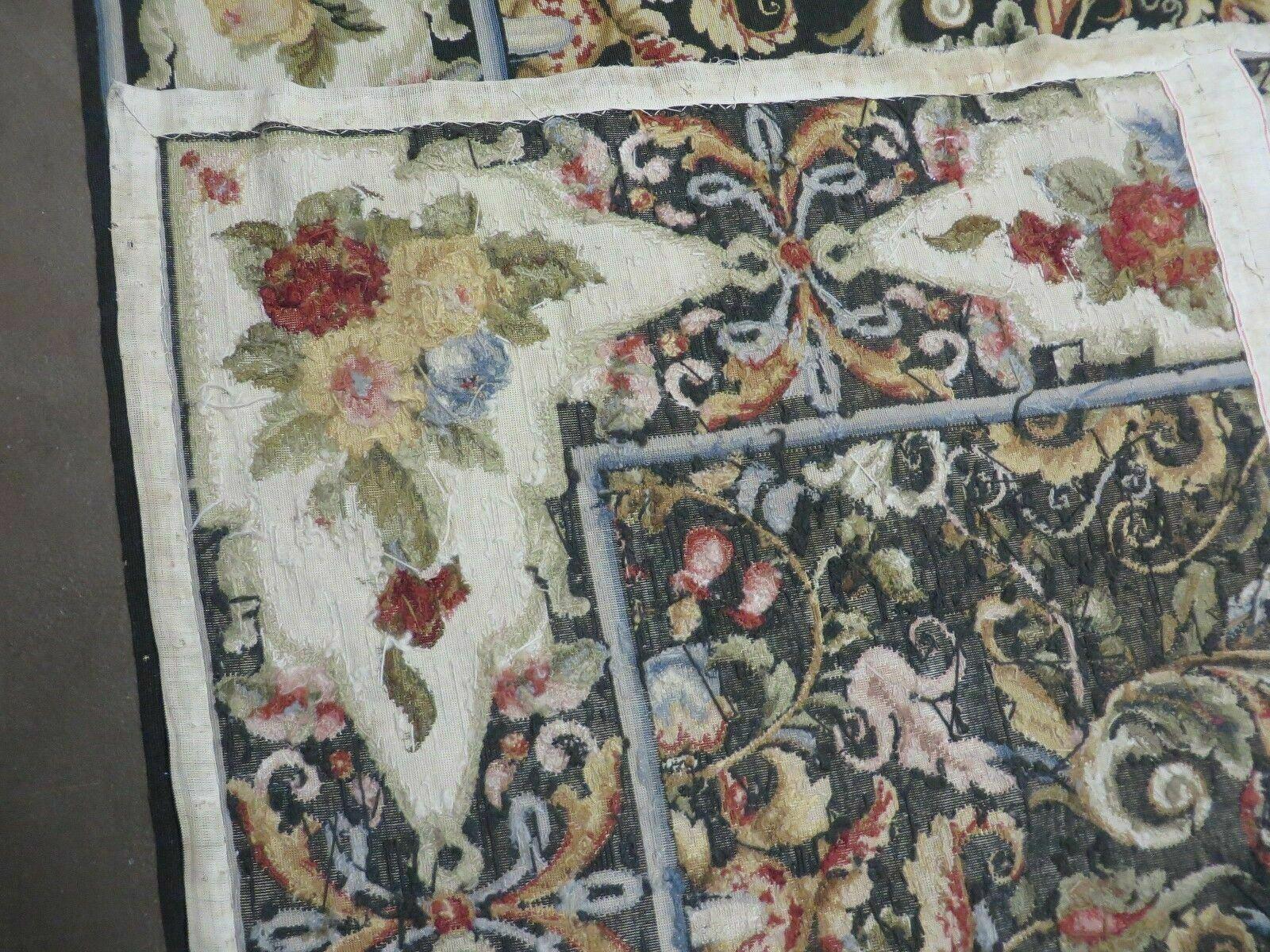 9' X 12' Handmade French Aubusson Savonnerie Needlepoint Wool Rug Floral Beauty - Jewel Rugs