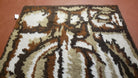 4.7 x 6.7 Rya Rug Danish Mid-Century Shag Rug Modern Abstract 1960s Carpet Brown Cream Tan Beige Area Rug 4x7 5x7 4x6 5x6 - Jewel Rugs