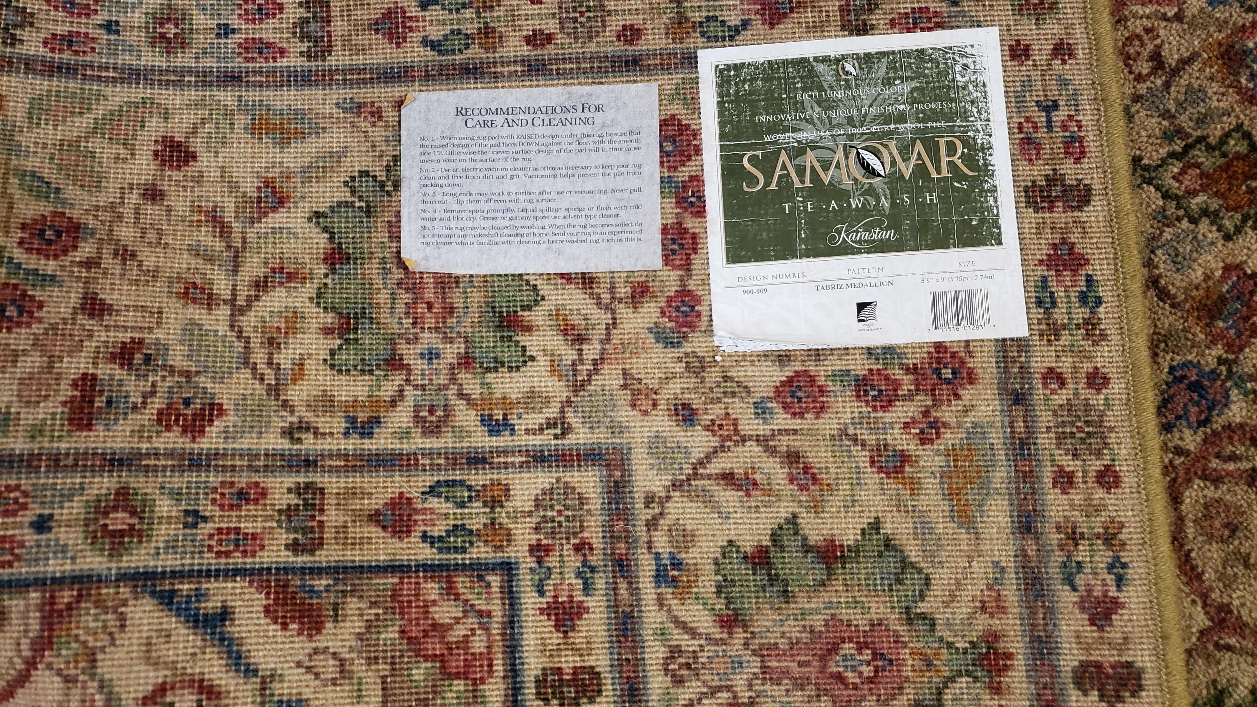 6x9 Karastan Samovar Teawash 900-909 Ta brizz Medallion USA Made 5' 5" x 9" Wool Carpet Vintage Nice - Jewel Rugs