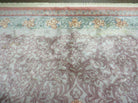 9' X 12' Vintage Handmade Chinese Carving Sculpture Wool Rug Flower Design Pink Carpet - Jewel Rugs