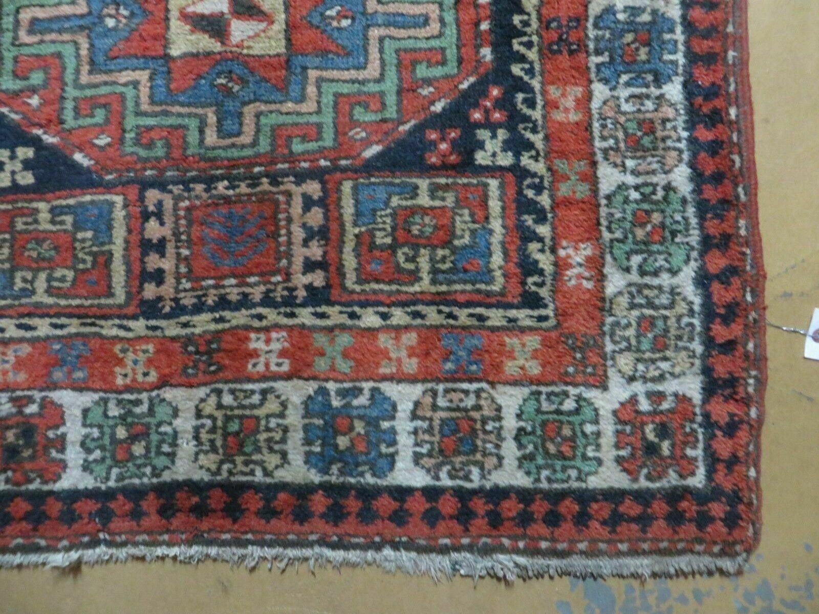 3 '4" X 10' Vintage Handmade Turkish Kazak Caucasian Wool Runner Rug Red Nice - Jewel Rugs