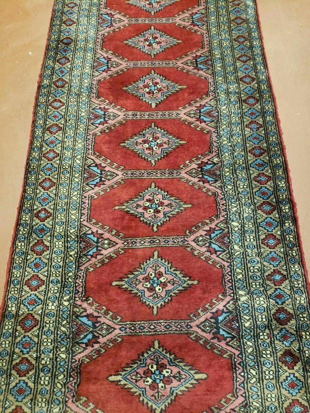 2' 7" X 8' Vintage Handmade Bokhara Turkoman Pakistani Wool Runner Rug Nice - Jewel Rugs