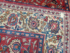 Semi Antique Persian Kashan, Red & Cream, Hand-Knotted, Wool, 4' 8" x 6' 6", Pair A - Jewel Rugs