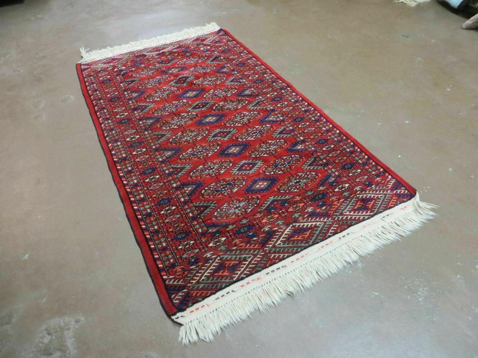 3' X 5' Vintage Handmade Bokhara Turkoman Pakistan Wool Rug Carpet Nice - Jewel Rugs