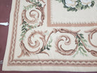 Elegant Aubusson Rug 10 x 14, Cream and Ivory Simple Aubusson Floral Carpet, Hand-Woven, European, New Aubusson Rug, Wool Area Rug, Violins - Jewel Rugs