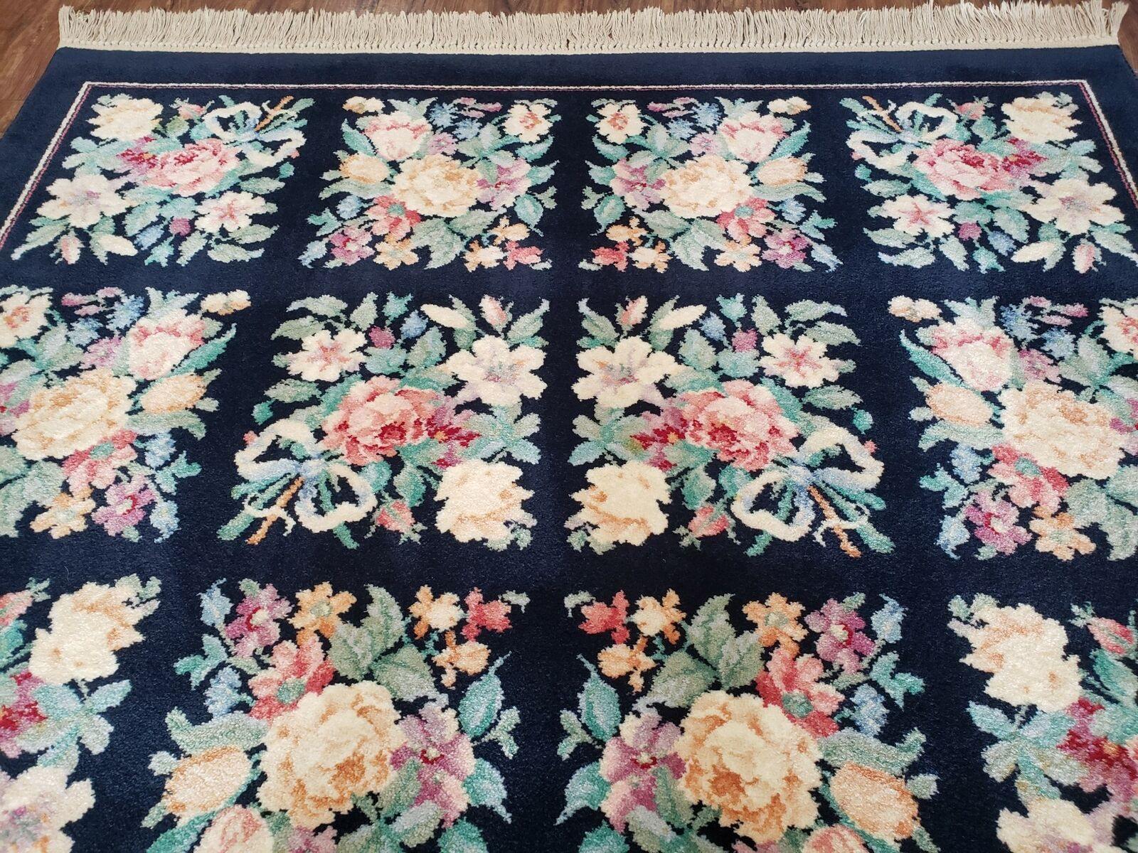 5' 9" X 9' American Made Karastan Flower Garden of Eden 509/9942 Wool Rug - Jewel Rugs