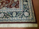 8' X 10' Handmade India Agra Larastan Wool Rug Floral Hand Knotted Red Beauty - Jewel Rugs