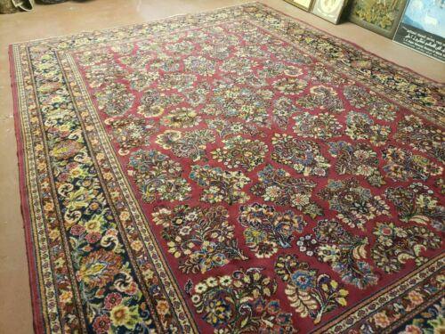 9' X 12' Antique Karastan Lanamar # 5528 Red Sarouk Wool Rug Beauty - Jewel Rugs