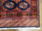 Vintage Turkoman Runner Rug, Hand-Knotted, Wool, Midnight Blue & Red, Oriental Runner, Turkmen Yamud Pakistan Rug 10ft Runner, 2'7" x 10' 3" - Jewel Rugs