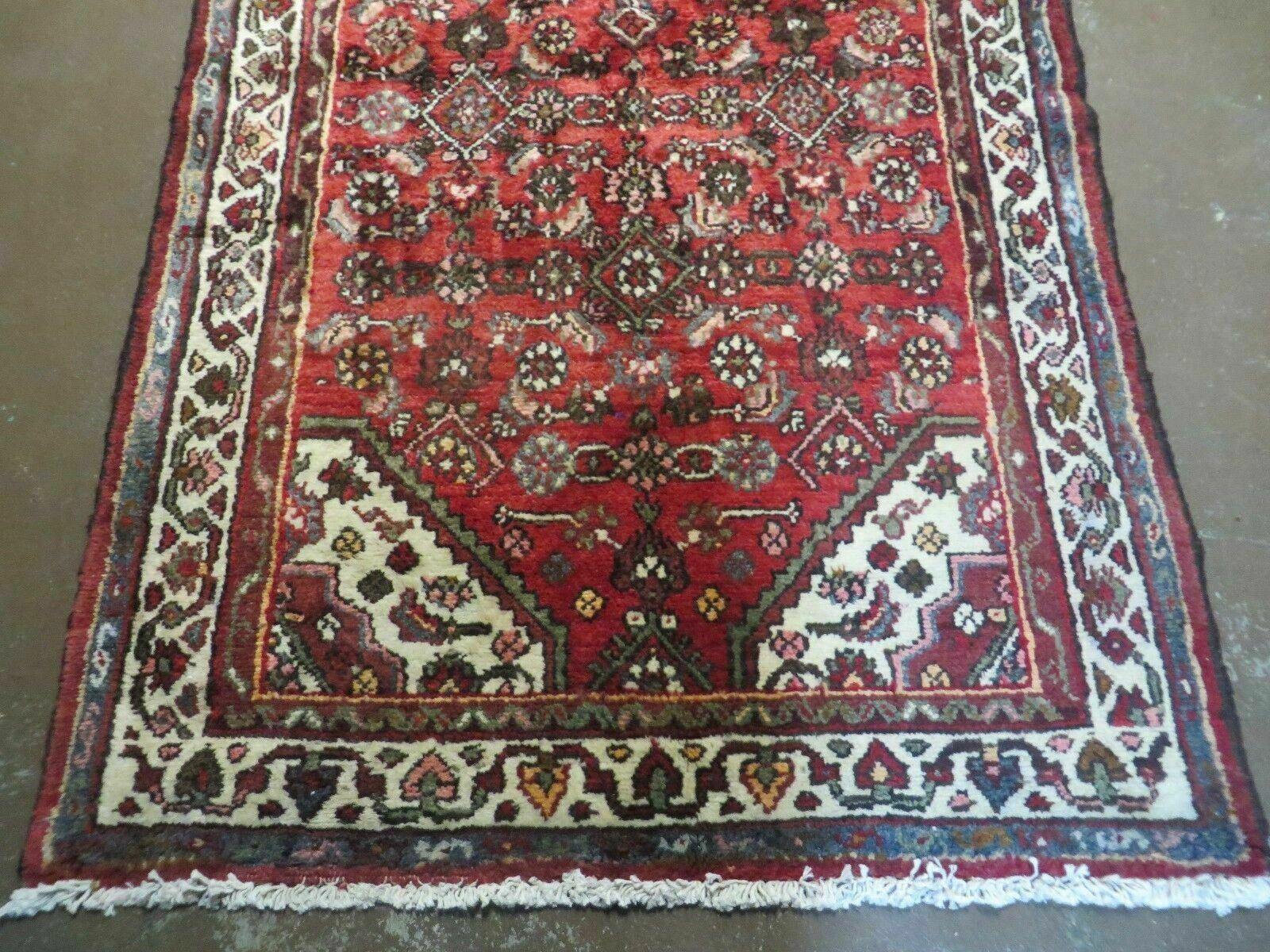 3'4" X 9'5" Vintage Handmade India Floral Oriental Wool Runner Rug # 116 Nice - Jewel Rugs