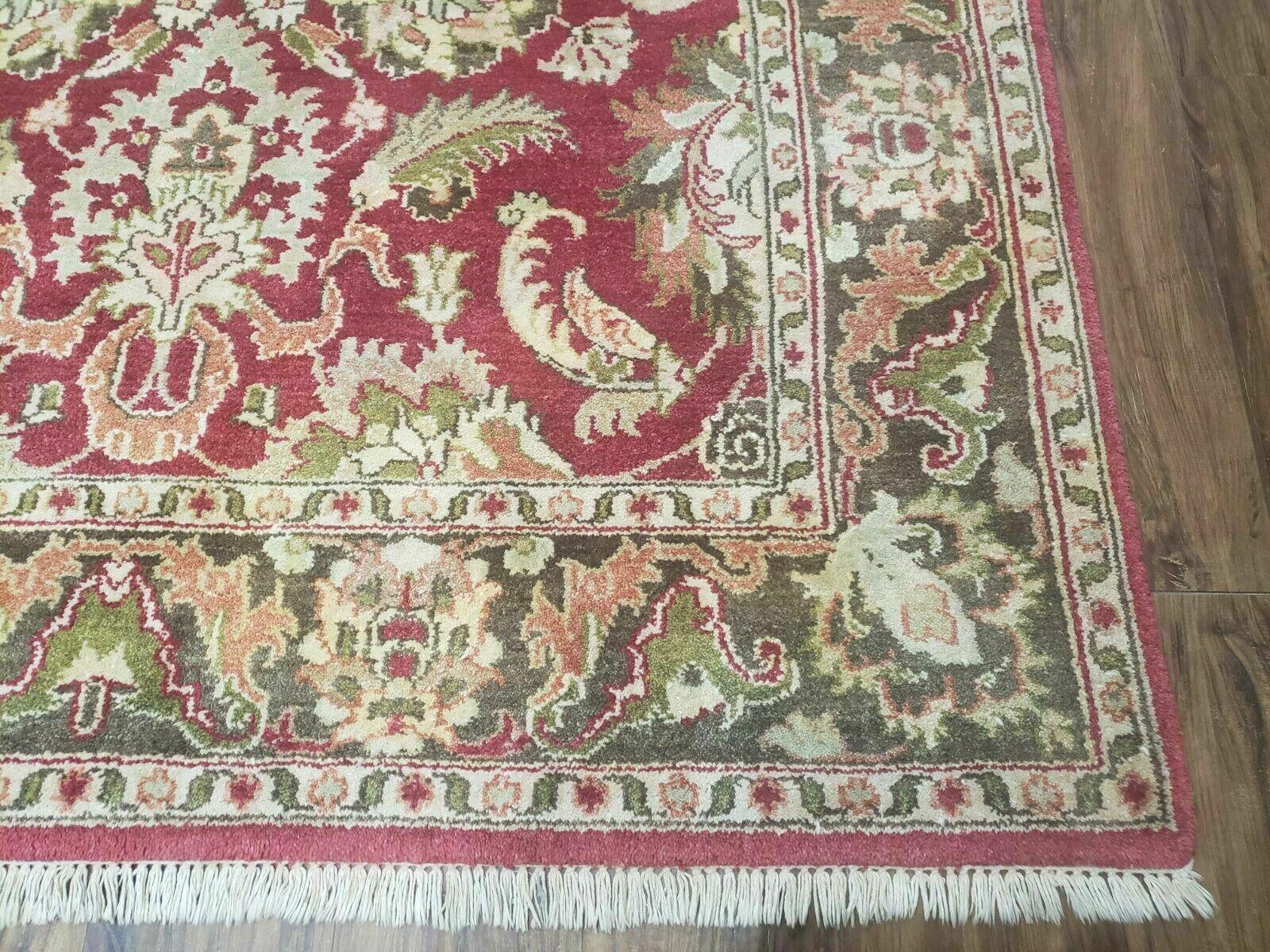 6' X 9' Hand Knotted Indian Sultanabad Agra Wool Rug Vegetable Dyes Handmade - Jewel Rugs