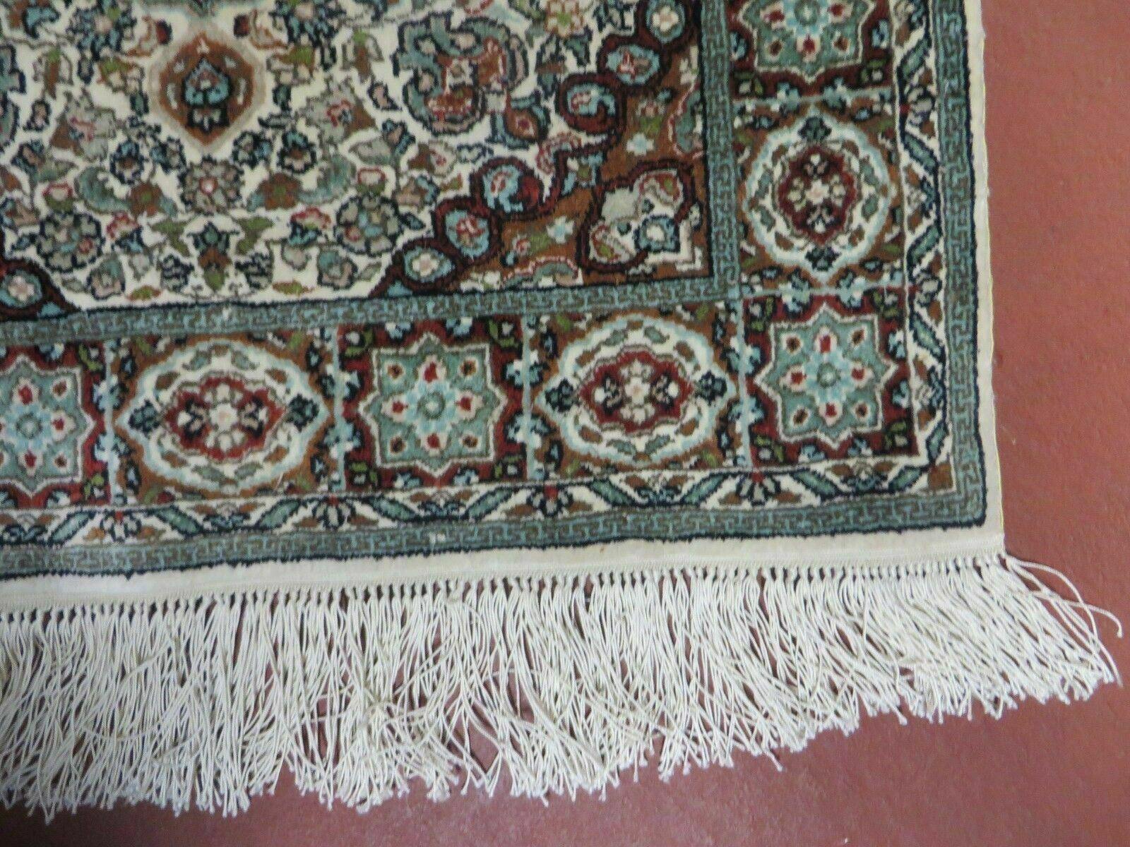 1.5' X 2' Vintage Handmade Fine 100% Silk Turkish Hereke Rug Carpet Nice Small Oriental Carpet - Jewel Rugs