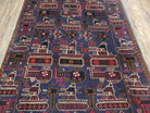 4x6 Handmade Balouch War Afghan Tribal Rug Organic Dyes Helicopter Tank Airplane - Jewel Rugs