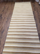 Striped Runner Rug, Flatweave Runner Rug, Hallway Runner, 15 ft Carpet Runner for Hall, Earth Tone Colors, Handmade Hand Woven Farmhouse Rug - Jewel Rugs