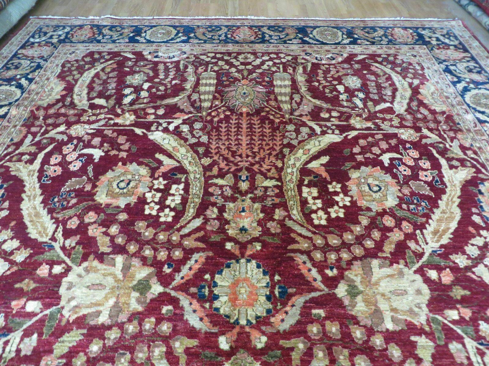 9' X 12 ' Vintage Handmade Peshawar Agra Wool Rug Organic Dyes Nice - Jewel Rugs