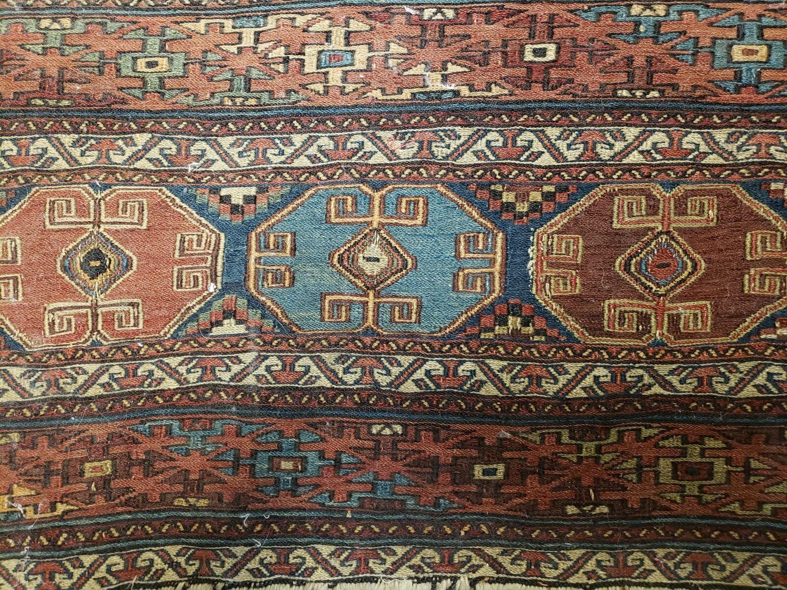 17' X 40" Antique Handmade Soumak Sumak Wool Rug Flat Weave - Jewel Rugs