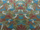 9' X 12' Vintage Hand Made English Needlepoint Wool Rug Monkey Rooster Bird Nice - Jewel Rugs