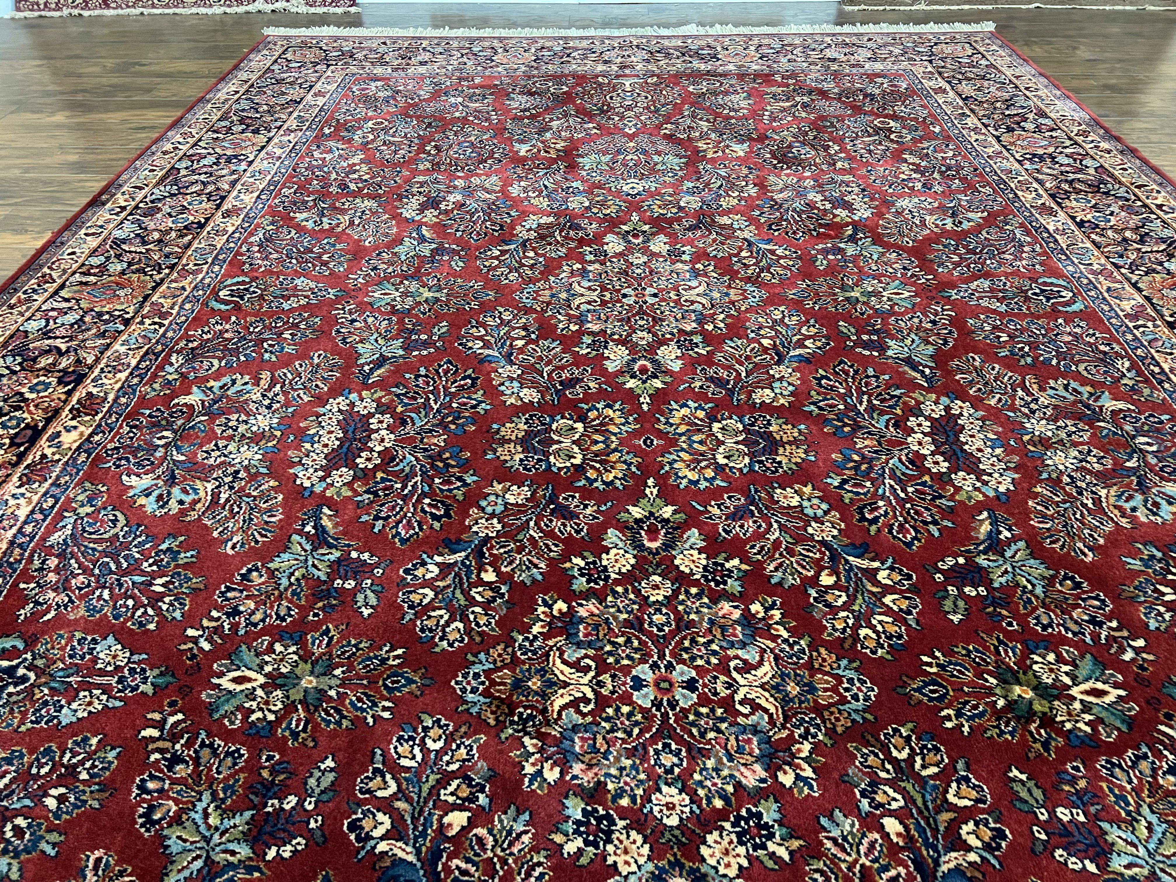 Karastan Rug Sarouk #785, Large Wool Karastan Carpet 8.8 x 15 ft, Original Collection 700 Series, Discontinued Vintage Karastan Rugs, Red - Jewel Rugs