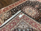 Marvelous Persian Tabriz Rug 7x10 ft, Super Fine 50 Raj, 300+ KPSI, Black and Rust Red, Floral Medallion Handmade Wool Oriental Carpet, Top Quality - Jewel Rugs