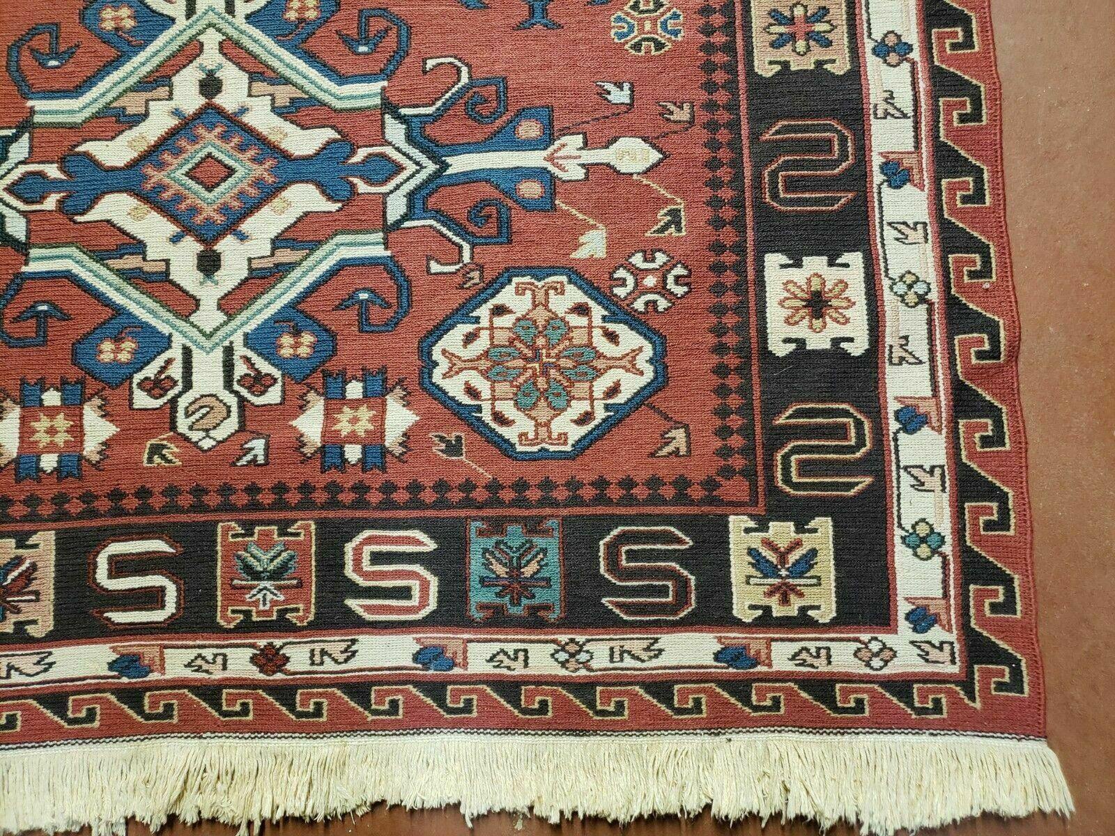 4' X 6' Vintage Russian Kilim Handmade Caucasian Soumak Flat Weave Wool Rug - Jewel Rugs