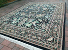 9' X 12' One-Of-A-Kind William Pakistan Oriental Hand-Knotted Wool Green Black - Jewel Rugs