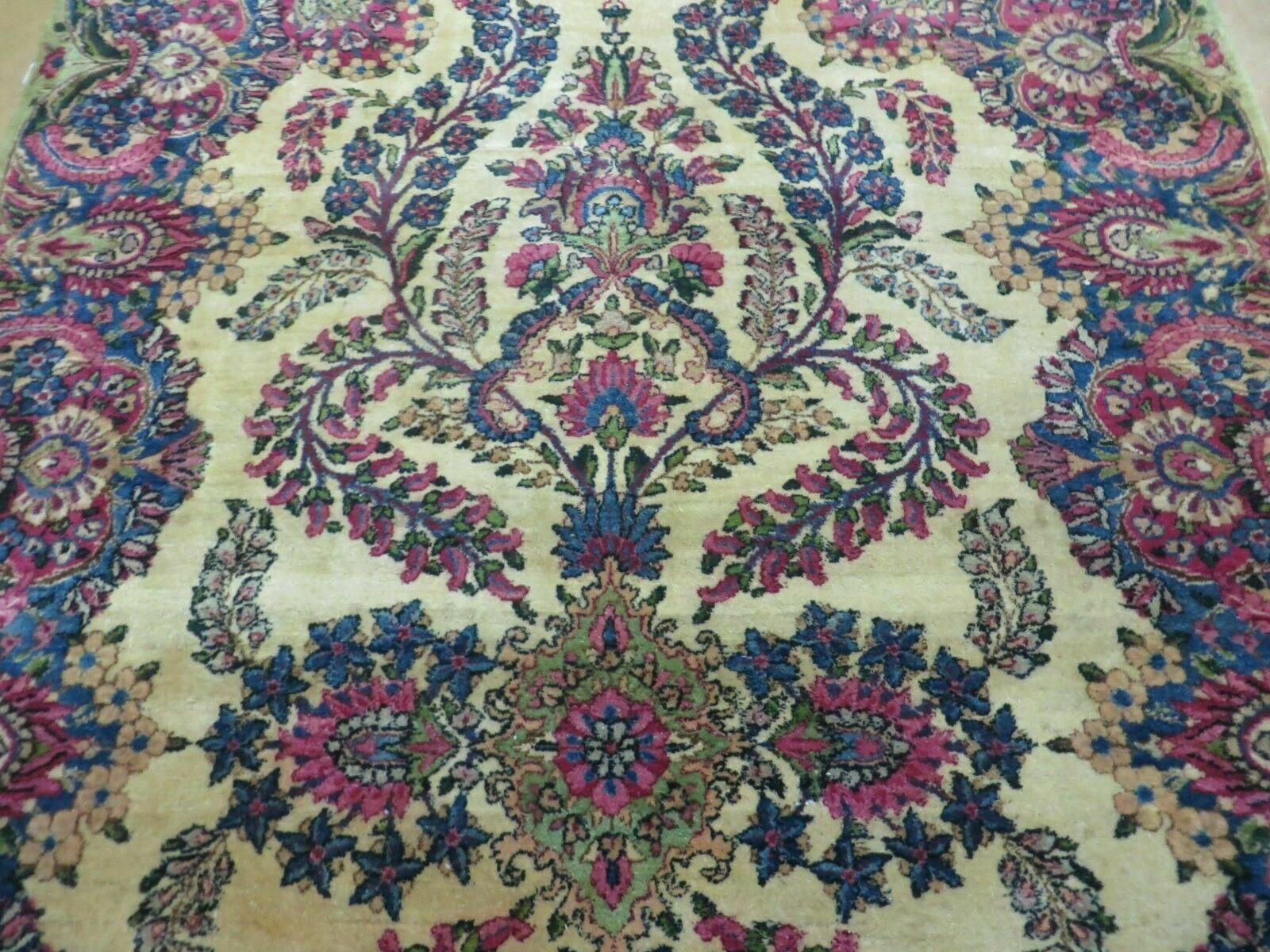 4' X 7' Antique Handmade India Floral Oriental Wool Rug Medallion Organic Nice - Jewel Rugs