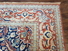 Antique Turkish Rug 10x14 - 11x14, Mahal Large Room Sized Area Rug Wool Hand-Knotted Red Blue Ivory Persian Carpet Oversized Living Room Rug - Jewel Rugs