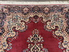 Vintage Karastan Rug 6x8, Karastan Red Sarouk, Semi Open Field Floral Kirman, Discontinued Karastan Oriental Carpet, Wool Karastan Area Rug - Jewel Rugs