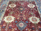 8' X 11' Vintage Handmade Indian Heriz Oriental Wool Rug Nice Vegetable Dye Red - Jewel Rugs