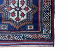 3 X 4 Handmade Tribal Wool Rug Baluchi Rug Afghan Balouch Rug Blue Red Beige - Jewel Rugs